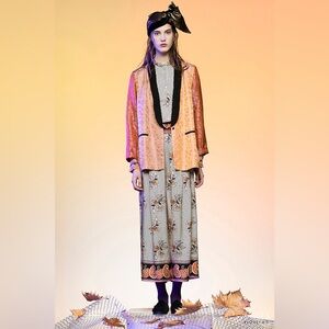 Forte_Forte Womens Tuxedo Jacket “Autunno” Runway Orange Jacquard